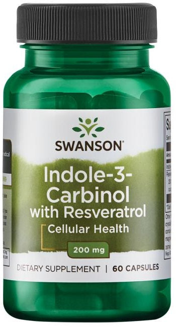 Swanson Indole-3-Carbinol with Resveratrol 200mg, 60 Capsules
