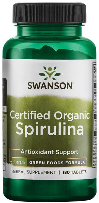 Swanson Spirulina Organic, 180 Tablets