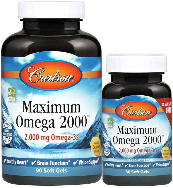 Carlson Labs Maximum Omega 2000, 90 + 30 Softgels