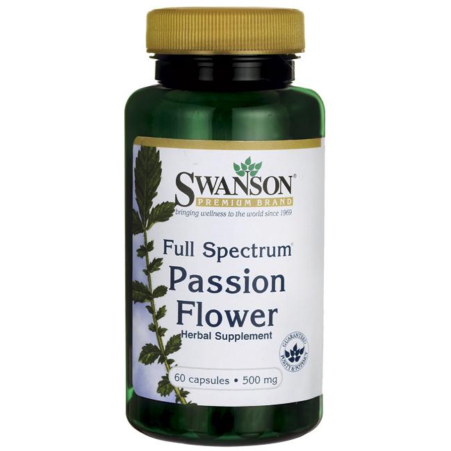 Swanson Full-Spectrum Passion Flower 500mg, 60 Capsules