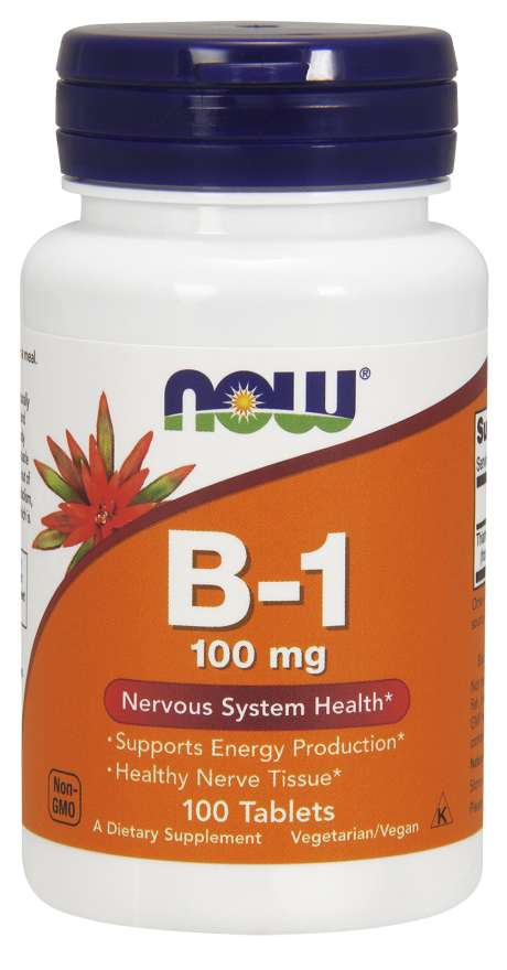 Now Foods Vitamin B-1 Thiamine 100mg, 100 Tablets