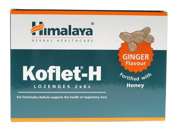 Himalaya Herbals Koflet-H Ginger, 12 lozenges