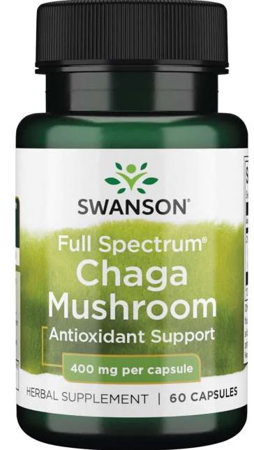 Swanson Full Spectrum Chaga Mushroom 400mg, 60 Capsules