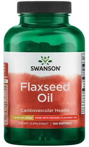 Swanson Flaxseed Oil 1000mg, 100 Softgels