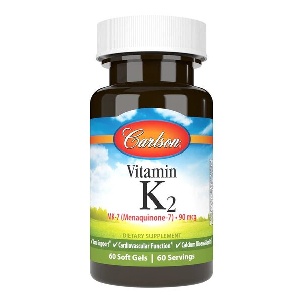 Carlson Labs Vitamin K2 MK-7 90mcg, 60 Softgels