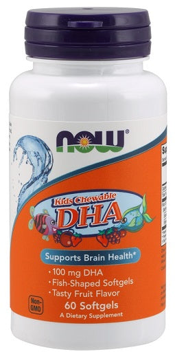 Now Foods DHA Kid's Chewable 100mg, 60 Softgels