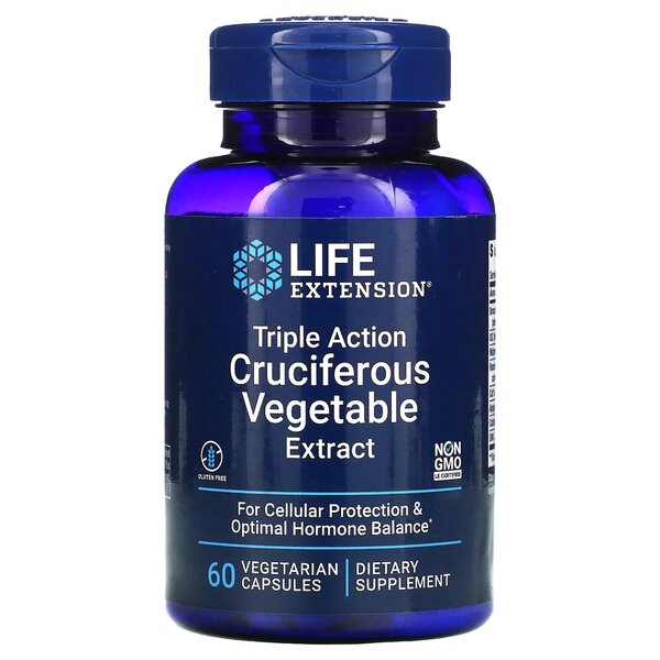 Life Extension Triple Action Cruciferous Vegetable Extract, 60 vCapsules