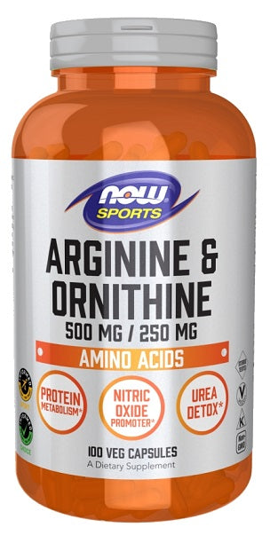 Now Foods Arginine & Ornithine 500/250, 100 vCapsules