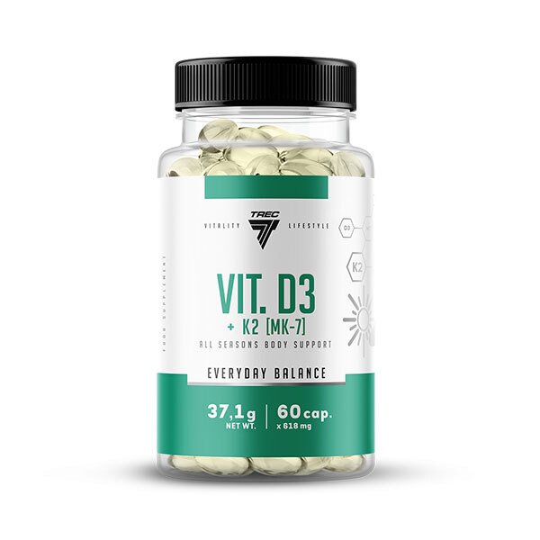 Trec Nutrition Vit D3 + K2 MK-7, 60 Capsules