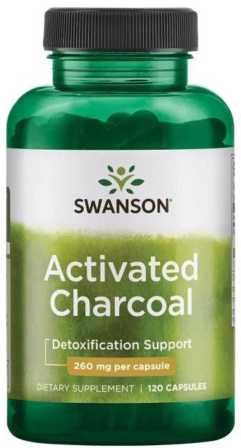 Swanson Activated Charcoal 260mg, 120 Capsules