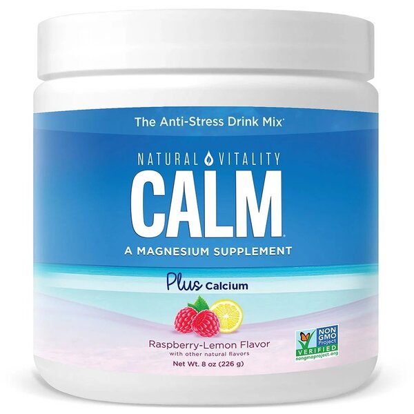 Natural Vitality Natural Calm Plus Calcium Raspberry Lemon, 226g