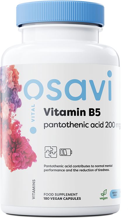 Osavi Vitamin B5 Pantothenic Acid 200mg, 180 vegan Capsules