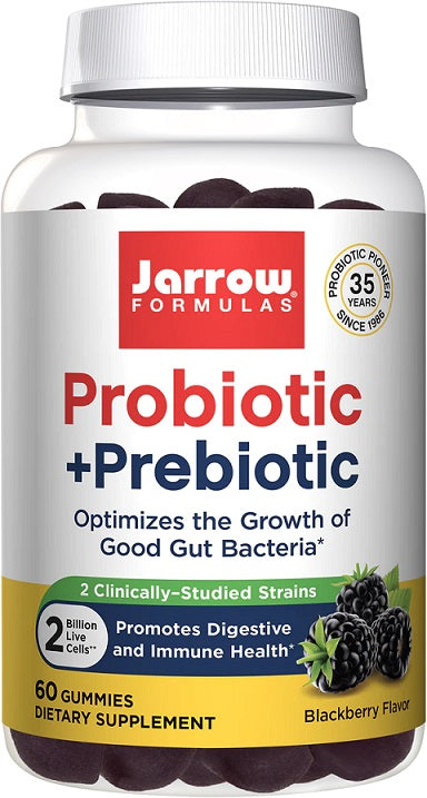 Jarrow Formulas Probiotic + Prebiotic Blackberry, 60 gummies