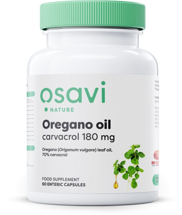 Osavi Oregano Oil Carvacrol 180mg, 60 enteric Capsules