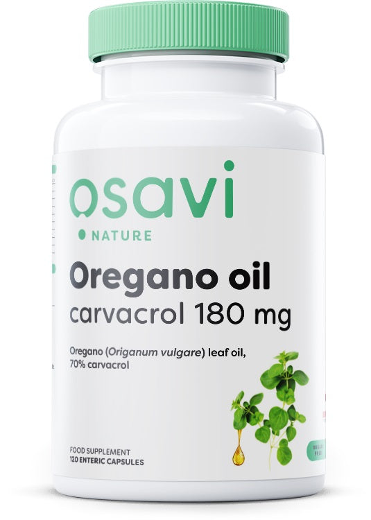 Osavi Oregano Oil Carvacrol 180mg, 120 enteric Capsules