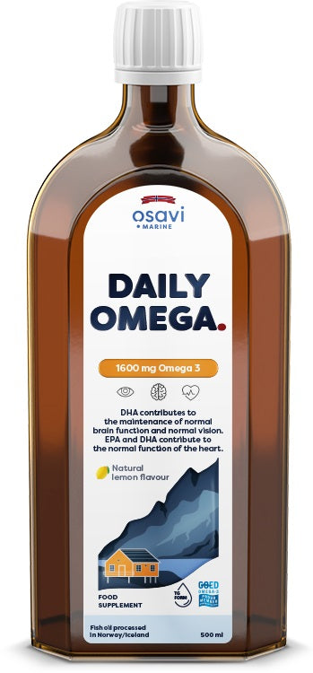 Osavi Daily Omega 1600mg Omega 3 (Natural Lemon), 500 ml.