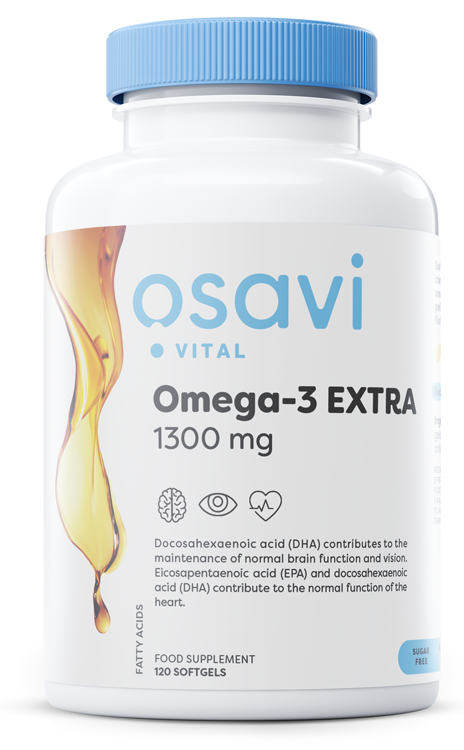 Osavi Omega-3 Extra 1300mg (Lemon), 120 Softgels (EAN 5904139922767)