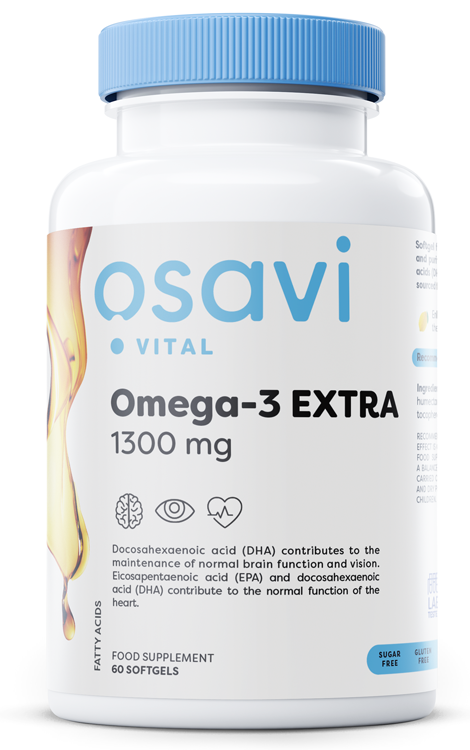 Osavi Omega-3 Extra 1300mg (Lemon), 60 Softgels (EAN 5904139922781)
