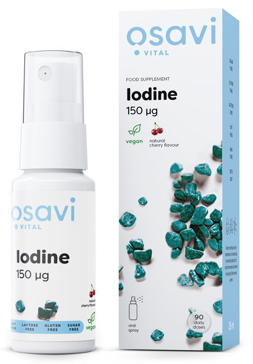 Osavi Iodine Oral Spray 150mcg (Cherry), 26 ml.