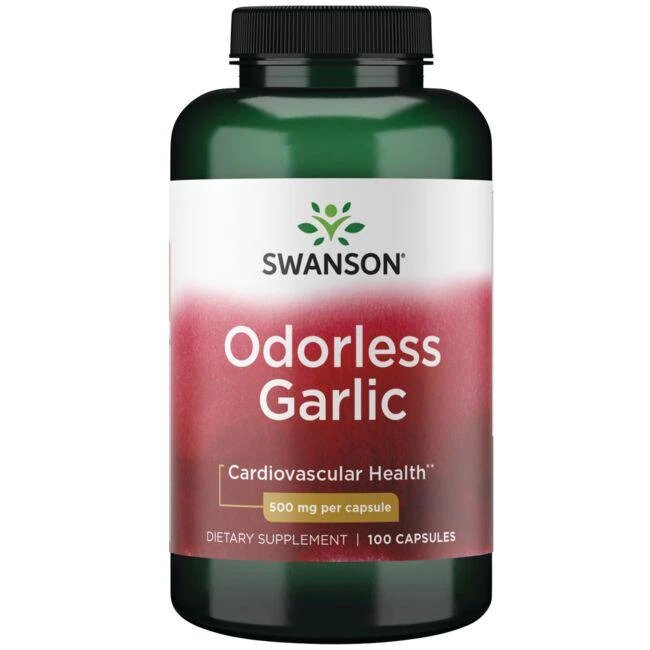 Swanson Odorless Garlic 500mg, 100 Capsules