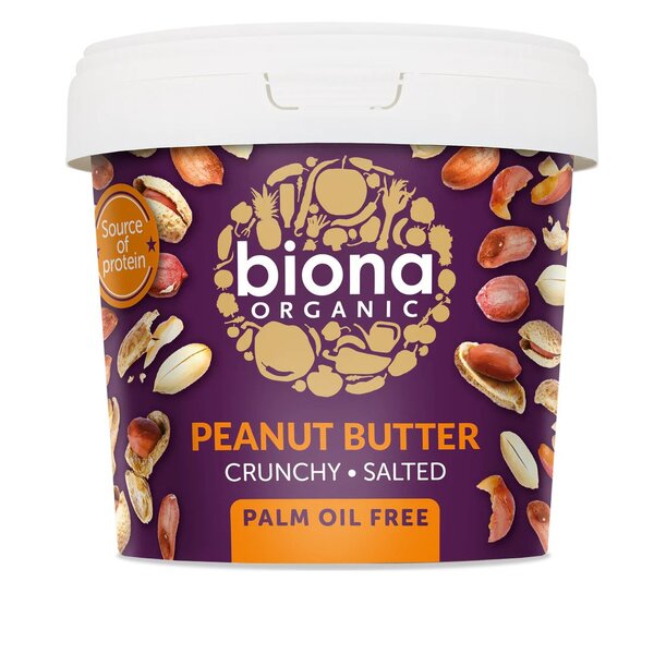 Biona Organic Peanut Butter Crunchy Salted, 1000g